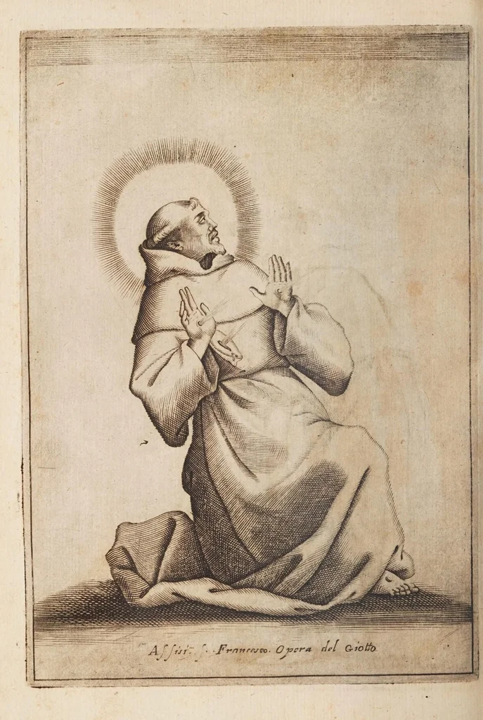 An illustration from Fiume del terrestre paradiso : diuiso in quattro capi, o discorsi / trattato difensivo del sig. dottor don Niccolò Catalano da Santo Mauro ; oue si ragguaglia il mondo nella verità dell'antica forma d'habito de' frati minori istituita da S. Francesco ; dato alle stampe dal P. M. Giulio Antonio Catalano da S. Mauro ..., 1652, leaf 504