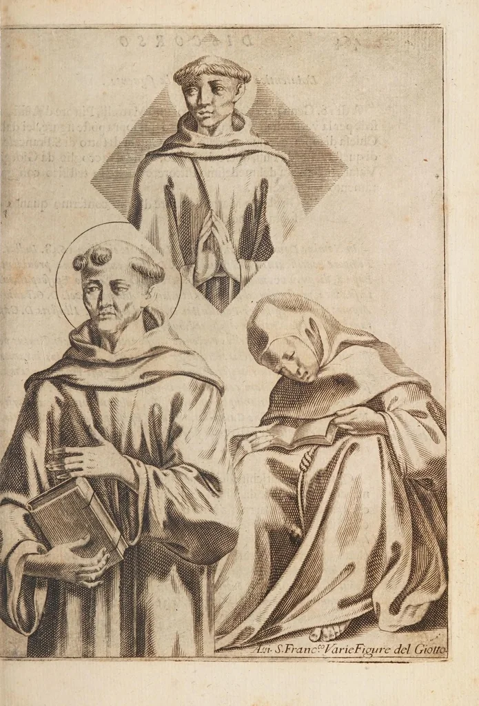 An illustration from Fiume del terrestre paradiso : diuiso in quattro capi, o discorsi / trattato difensivo del sig. dottor don Niccolò Catalano da Santo Mauro ; oue si ragguaglia il mondo nella verità dell'antica forma d'habito de' frati minori istituita da S. Francesco ; dato alle stampe dal P. M. Giulio Antonio Catalano da S. Mauro ..., 1652, leaf 509