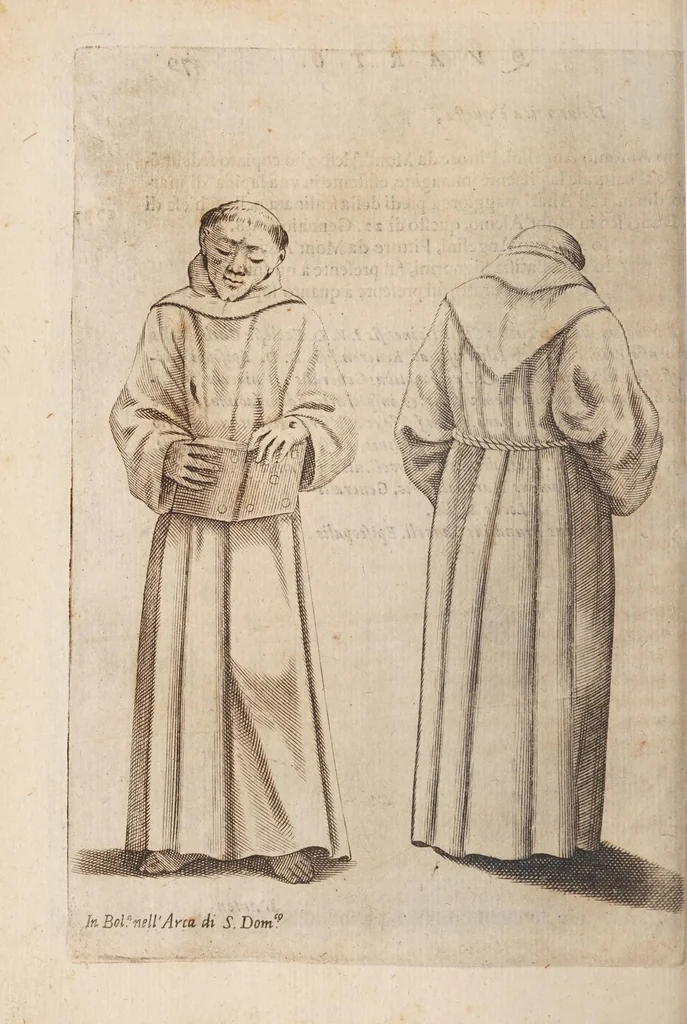 An illustration from Fiume del terrestre paradiso : diuiso in quattro capi, o discorsi / trattato difensivo del sig. dottor don Niccolò Catalano da Santo Mauro ; oue si ragguaglia il mondo nella verità dell'antica forma d'habito de' frati minori istituita da S. Francesco ; dato alle stampe dal P. M. Giulio Antonio Catalano da S. Mauro ..., 1652, leaf 526