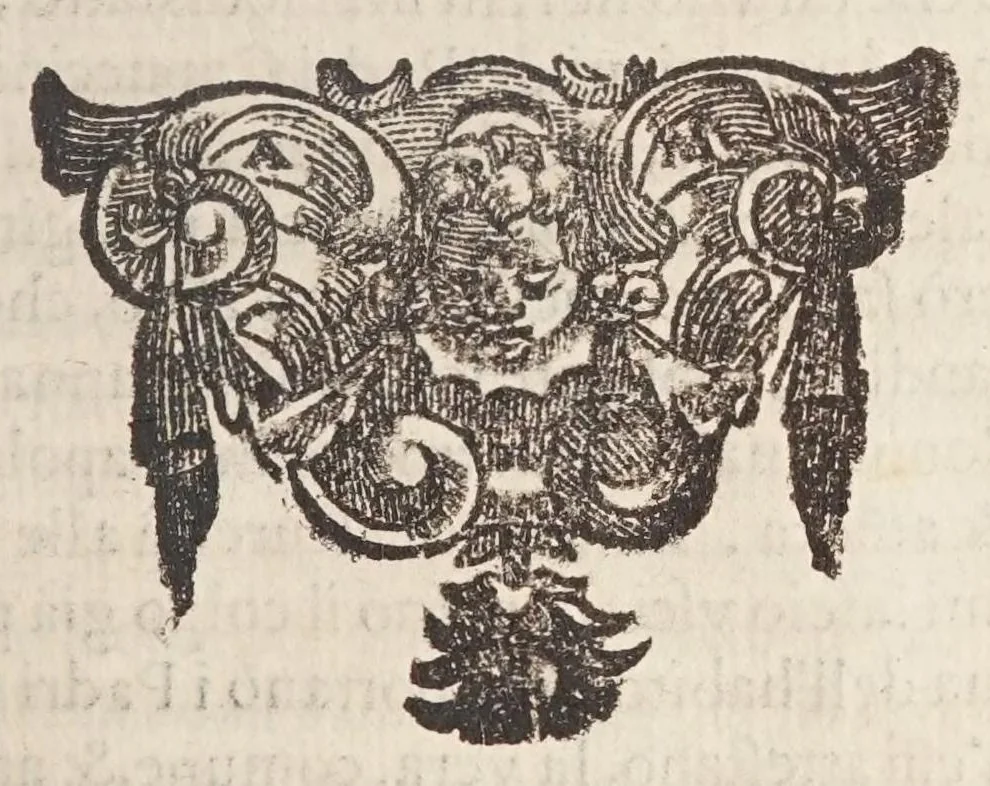 An illustration from Fiume del terrestre paradiso : diuiso in quattro capi, o discorsi / trattato difensivo del sig. dottor don Niccolò Catalano da Santo Mauro ; oue si ragguaglia il mondo nella verità dell'antica forma d'habito de' frati minori istituita da S. Francesco ; dato alle stampe dal P. M. Giulio Antonio Catalano da S. Mauro ..., 1652, leaf 83
