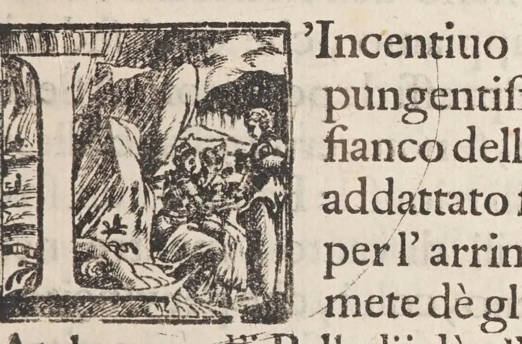 An illustration from Fiume del terrestre paradiso : diuiso in quattro capi, o discorsi / trattato difensivo del sig. dottor don Niccolò Catalano da Santo Mauro ; oue si ragguaglia il mondo nella verità dell'antica forma d'habito de' frati minori istituita da S. Francesco ; dato alle stampe dal P. M. Giulio Antonio Catalano da S. Mauro ..., 1652, leaf 9