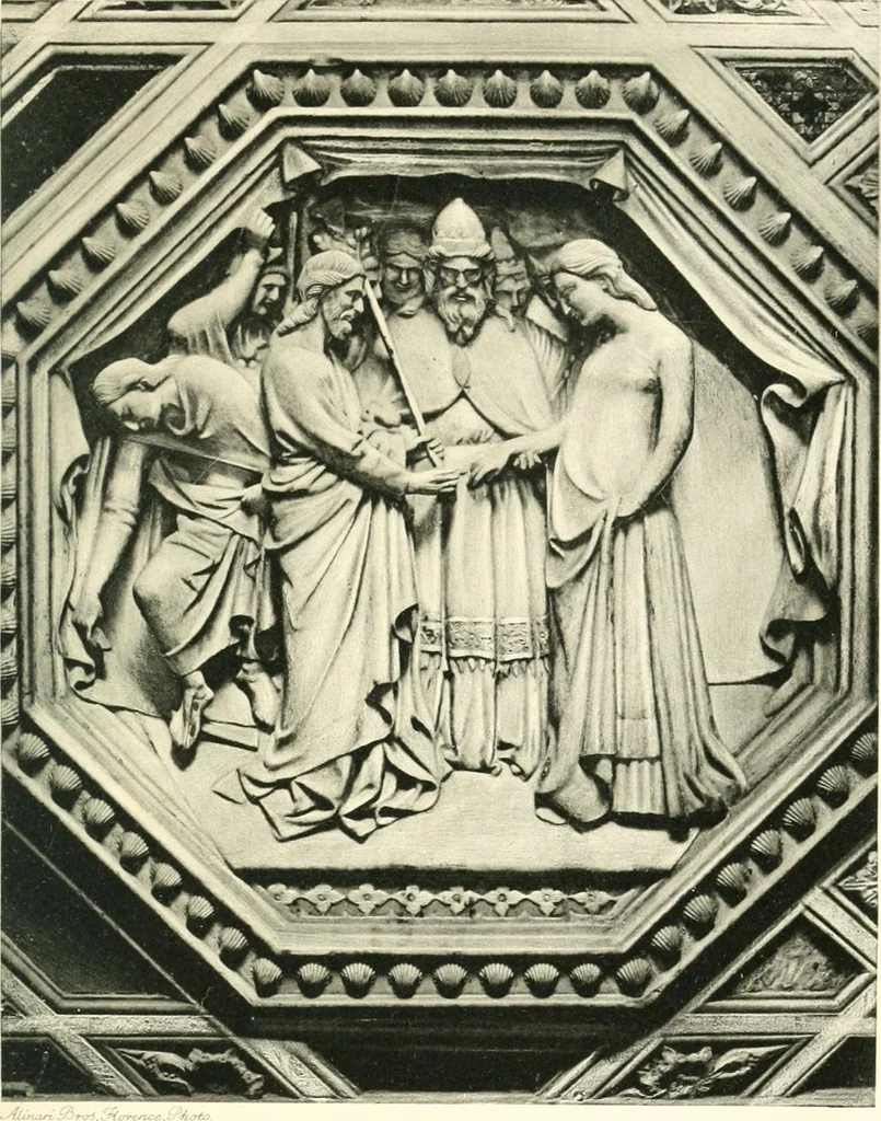 An illustration from Five Italian shrines; an account of the monumental tombs of S. Augustine at Pavia, S. Dominic at Bologna, S. Peter Martyr at Milan, S. Donato at Arezzo, and of Orcagna's tabernacolo at Florence, with a prefatory essay on Tuscan sculpture, 1906, leaf 184