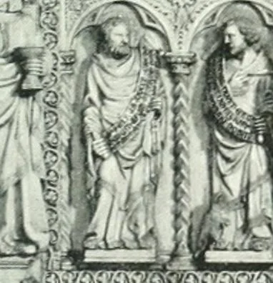 An illustration from Five Italian shrines; an account of the monumental tombs of S. Augustine at Pavia, S. Dominic at Bologna, S. Peter Martyr at Milan, S. Donato at Arezzo, and of Orcagna's tabernacolo at Florence, with a prefatory essay on Tuscan sculpture, 1906, leaf 80