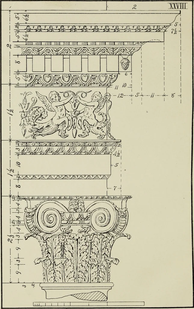An illustration from The five orders of architecture, 1889, leaf 119