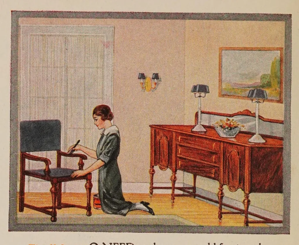 An illustration from Fixall, the lasting finish : made by Louisville Varnish Co. .., 1920, leaf 6