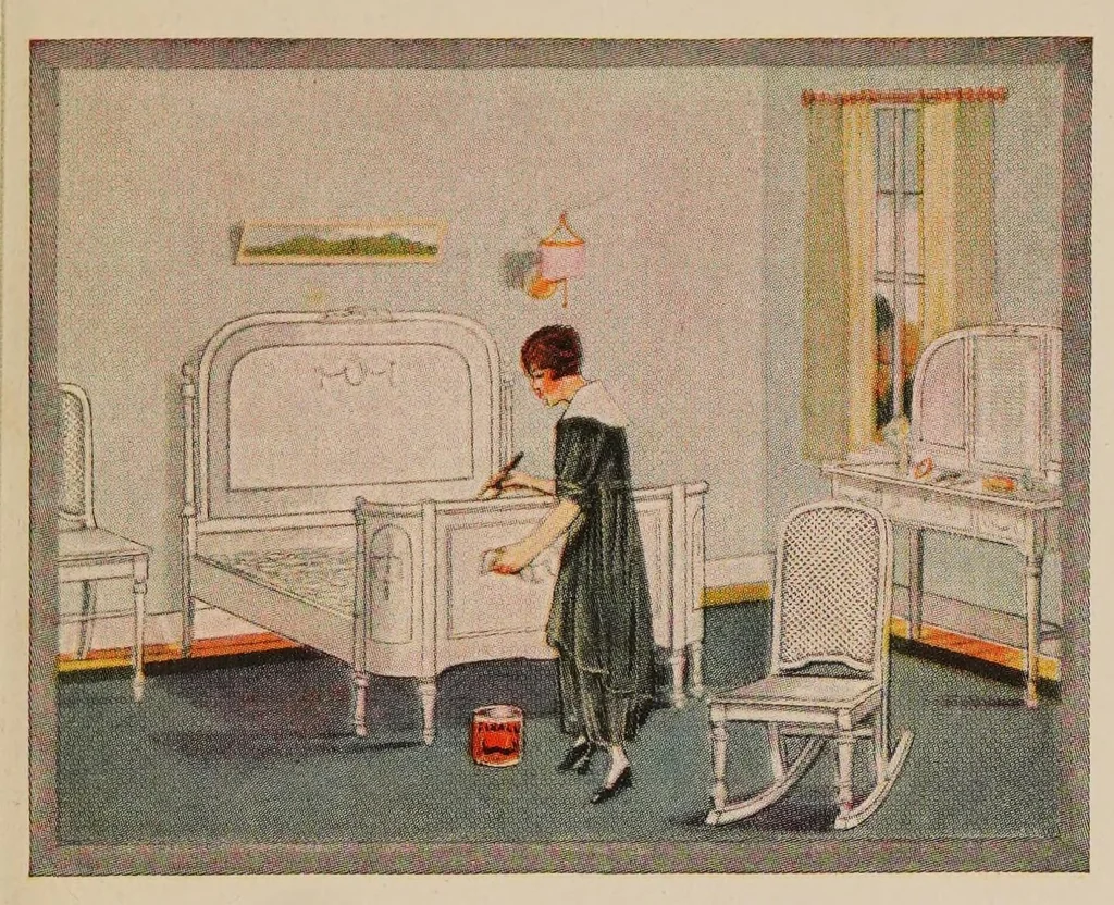 An illustration from Fixall, the lasting finish : made by Louisville Varnish Co. .., 1920, leaf 7