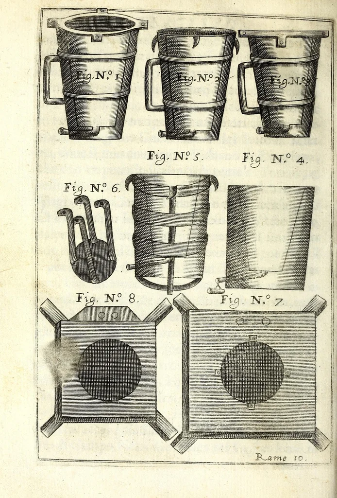 An illustration from Flagello militare, diuiso in quattro parti : la prima tratta de' trabucchi, la seconda de' petardi, la terza de' burlotti, e fuochi artificiali di mare e di terra, la quarta di mine, contramine, e d'altre cose importanti all'arte militare, 1676, leaf 154