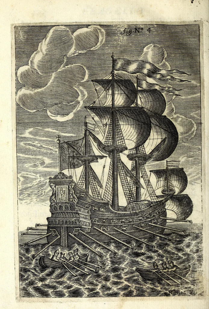 An illustration from Flagello militare, diuiso in quattro parti : la prima tratta de' trabucchi, la seconda de' petardi, la terza de' burlotti, e fuochi artificiali di mare e di terra, la quarta di mine, contramine, e d'altre cose importanti all'arte militare, 1676, leaf 194