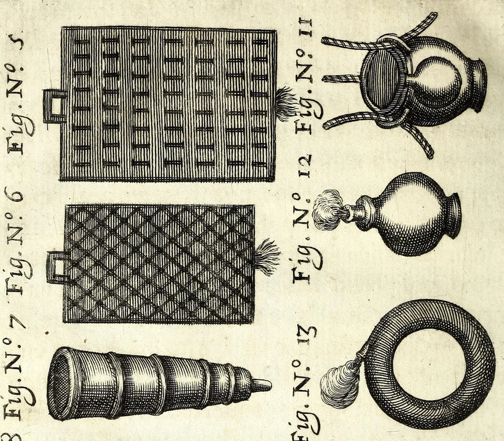 An illustration from Flagello militare, diuiso in quattro parti : la prima tratta de' trabucchi, la seconda de' petardi, la terza de' burlotti, e fuochi artificiali di mare e di terra, la quarta di mine, contramine, e d'altre cose importanti all'arte militare, 1676, leaf 198