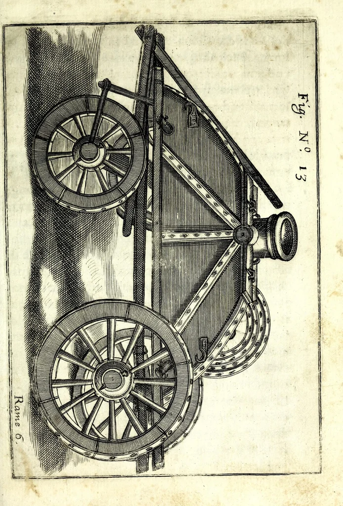 An illustration from Flagello militare, diuiso in quattro parti : la prima tratta de' trabucchi, la seconda de' petardi, la terza de' burlotti, e fuochi artificiali di mare e di terra, la quarta di mine, contramine, e d'altre cose importanti all'arte militare, 1676, leaf 57