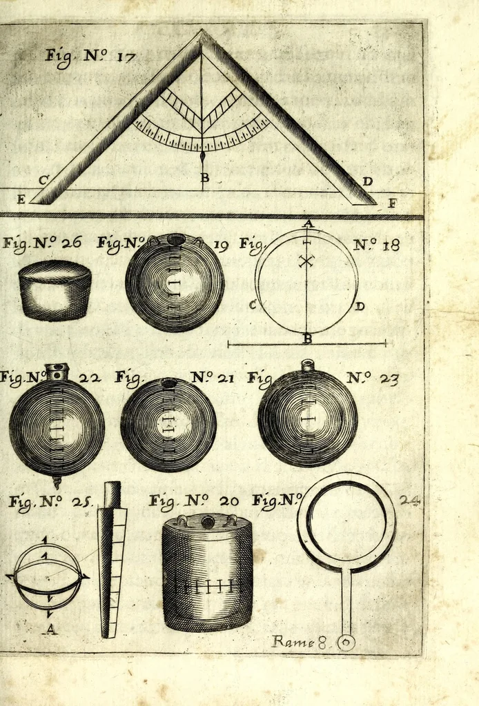 An illustration from Flagello militare, diuiso in quattro parti : la prima tratta de' trabucchi, la seconda de' petardi, la terza de' burlotti, e fuochi artificiali di mare e di terra, la quarta di mine, contramine, e d'altre cose importanti all'arte militare, 1676, leaf 73