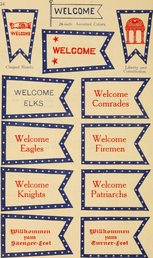 An illustration from Flags, banners and decoration goods of every description., 1915, leaf 34