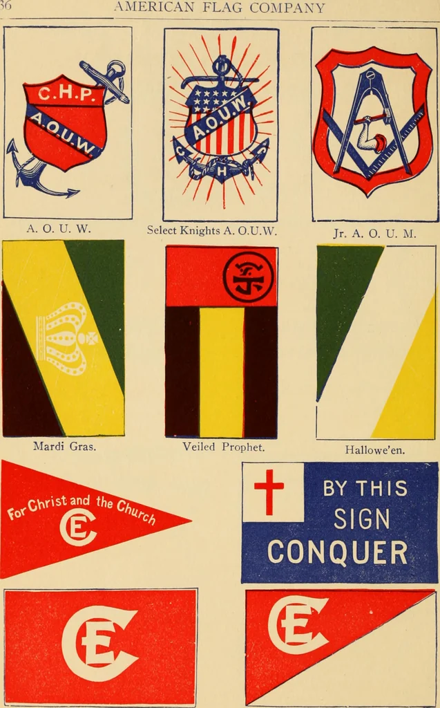 An illustration from Flags, banners and decoration goods of every description., 1915, leaf 36