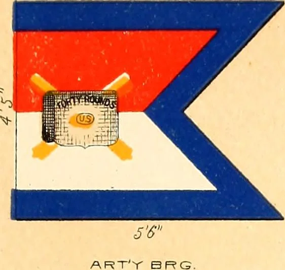 An illustration from Flags of the Army of the United States carried during the War of the Rebellion, 1861-1865, to designate the headquarters of the different armies, army corps, divisions and brigades, 1887, leaf 109