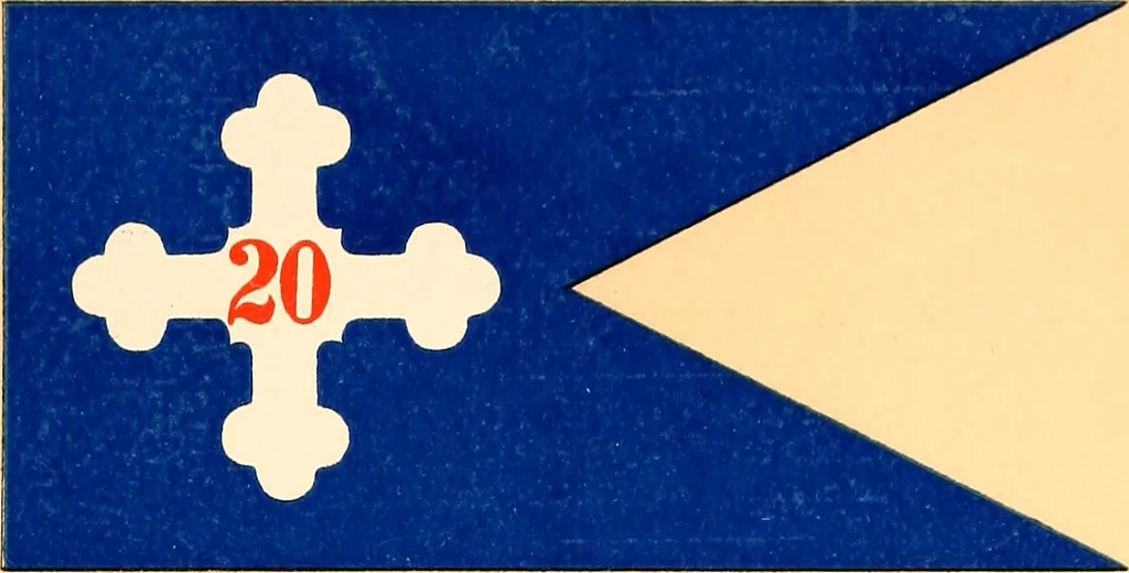 An illustration from Flags of the Army of the United States carried during the War of the Rebellion, 1861-1865, to designate the headquarters of the different armies, army corps, divisions and brigades, 1887, leaf 133