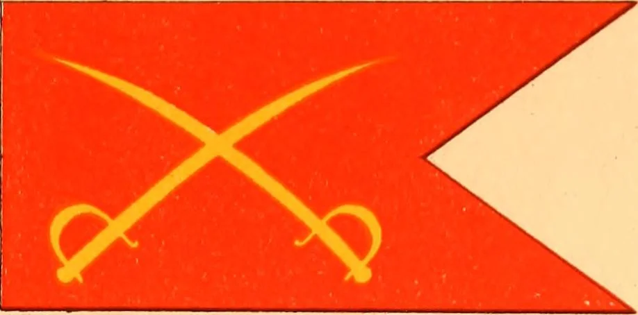 An illustration from Flags of the Army of the United States carried during the War of the Rebellion, 1861-1865, to designate the headquarters of the different armies, army corps, divisions and brigades, 1887, leaf 169
