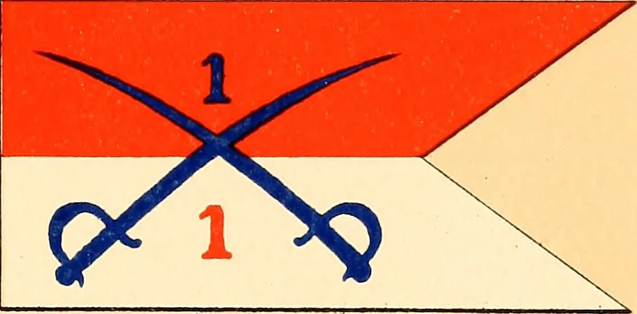 An illustration from Flags of the Army of the United States carried during the War of the Rebellion, 1861-1865, to designate the headquarters of the different armies, army corps, divisions and brigades, 1887, leaf 169
