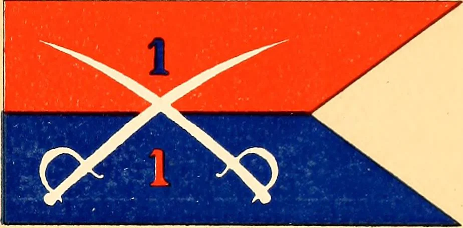 An illustration from Flags of the Army of the United States carried during the War of the Rebellion, 1861-1865, to designate the headquarters of the different armies, army corps, divisions and brigades, 1887, leaf 169
