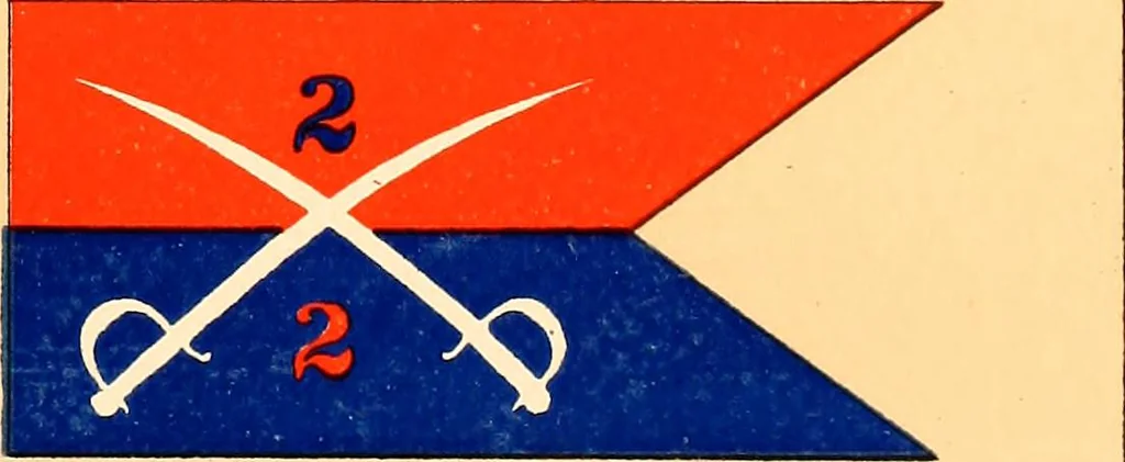 An illustration from Flags of the Army of the United States carried during the War of the Rebellion, 1861-1865, to designate the headquarters of the different armies, army corps, divisions and brigades, 1887, leaf 169