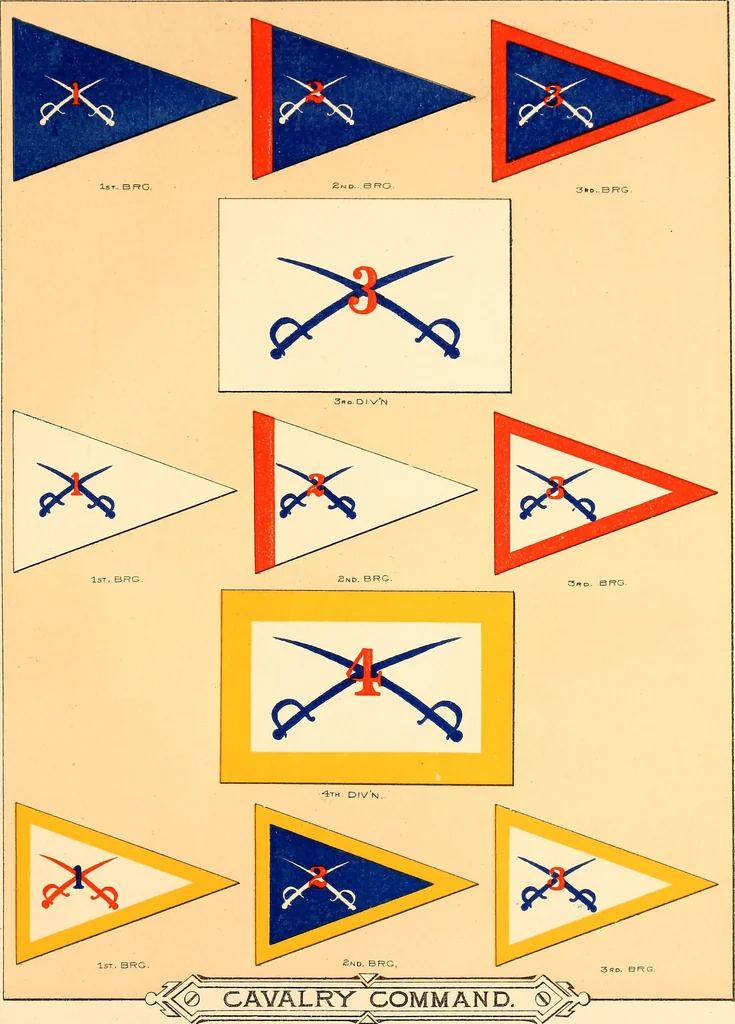 An illustration from Flags of the Army of the United States carried during the War of the Rebellion, 1861-1865, to designate the headquarters of the different armies, army corps, divisions and brigades, 1887, leaf 175