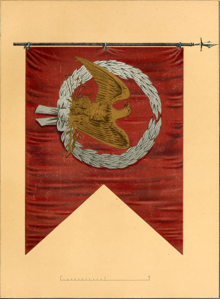 An illustration from Flags of the Army of the United States carried during the War of the Rebellion, 1861-1865, to designate the headquarters of the different armies, army corps, divisions and brigades, 1887, leaf 19