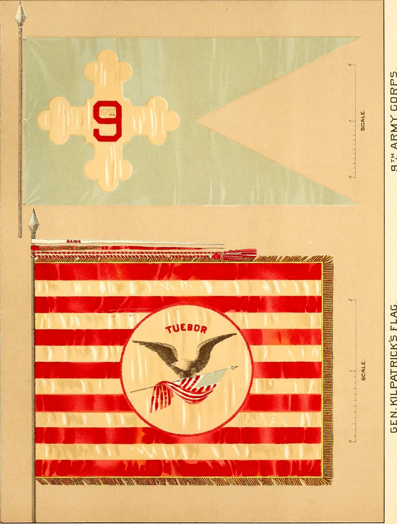 An illustration from Flags of the Army of the United States carried during the War of the Rebellion, 1861-1865, to designate the headquarters of the different armies, army corps, divisions and brigades, 1887, leaf 29