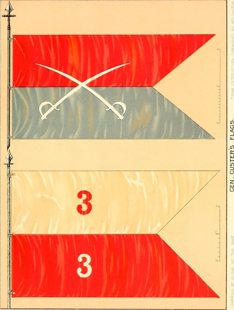 An illustration from Flags of the Army of the United States carried during the War of the Rebellion, 1861-1865, to designate the headquarters of the different armies, army corps, divisions and brigades, 1887, leaf 31