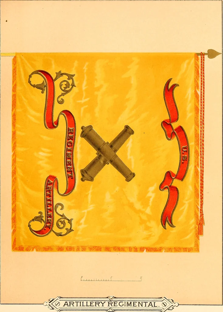 An illustration from Flags of the Army of the United States carried during the War of the Rebellion, 1861-1865, to designate the headquarters of the different armies, army corps, divisions and brigades, 1887, leaf 39