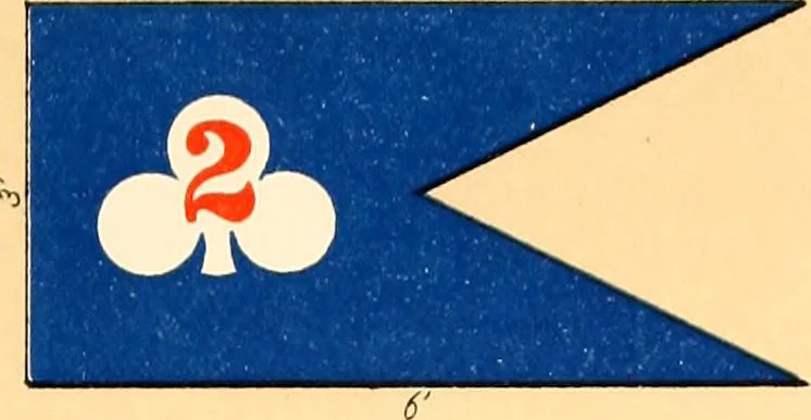 An illustration from Flags of the Army of the United States carried during the War of the Rebellion, 1861-1865, to designate the headquarters of the different armies, army corps, divisions and brigades, 1887, leaf 53