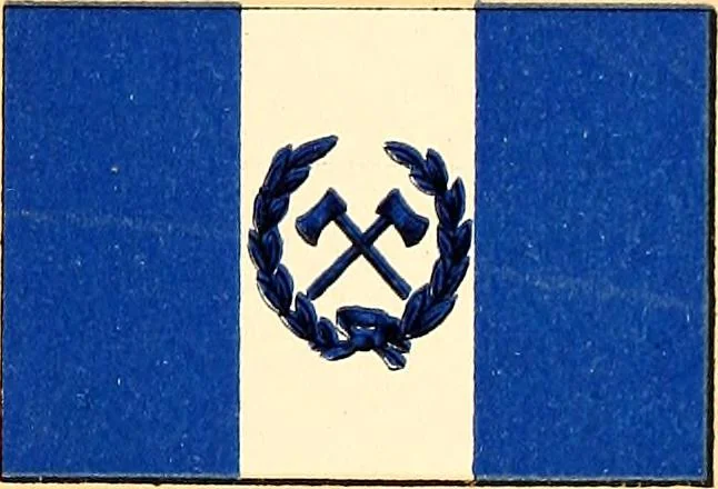 An illustration from Flags of the Army of the United States carried during the War of the Rebellion, 1861-1865, to designate the headquarters of the different armies, army corps, divisions and brigades, 1887, leaf 61