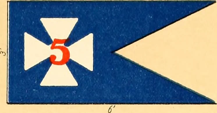 An illustration from Flags of the Army of the United States carried during the War of the Rebellion, 1861-1865, to designate the headquarters of the different armies, army corps, divisions and brigades, 1887, leaf 69