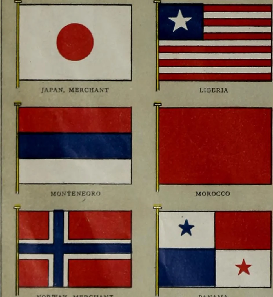 An illustration from Flags of the United States and foreign countries, 1914, leaf 13