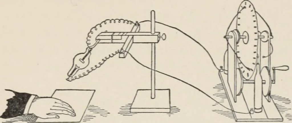 An illustration from Flame, electricity and the camera; man's progress from the first kindling of fire to the wireless telegraph and the photography of color, 1900, leaf 421