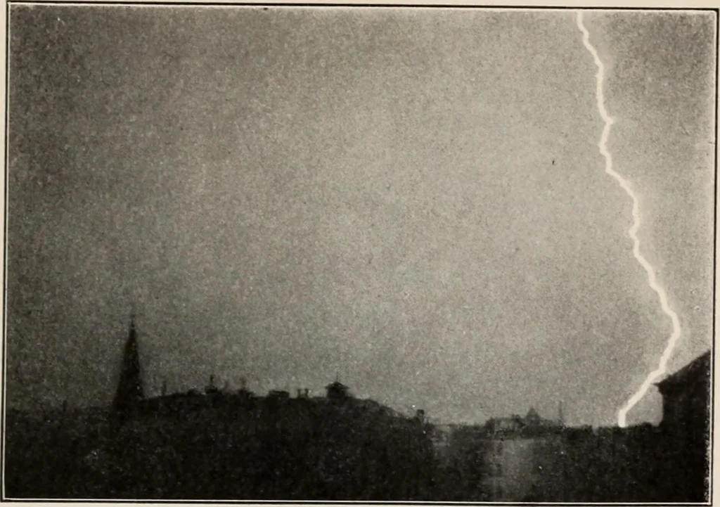 An illustration from Flame, electricity and the camera; man's progress from the first kindling of fire to the wireless telegraph and the photography of color, 1900, leaf 430
