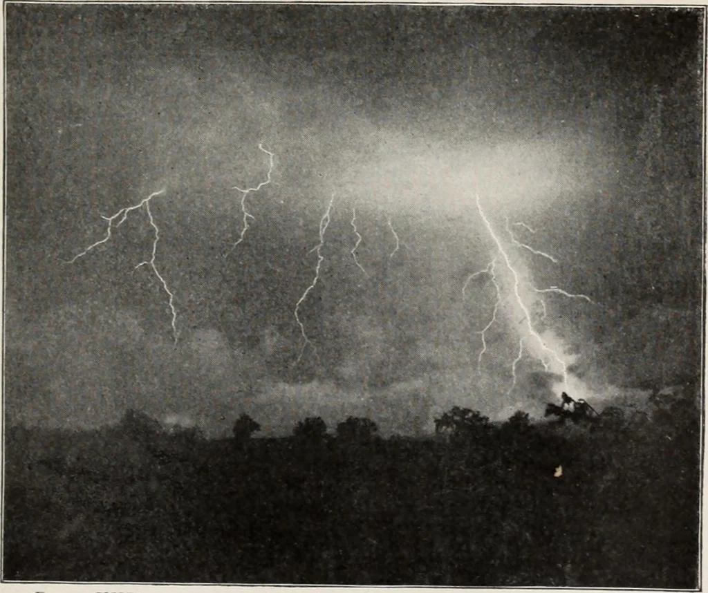 An illustration from Flame, electricity and the camera; man's progress from the first kindling of fire to the wireless telegraph and the photography of color, 1900, leaf 430