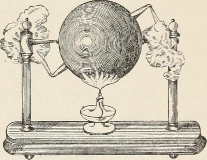 An illustration from Flame, electricity and the camera; man's progress from the first kindling of fire to the wireless telegraph and the photography of color, 1900, leaf 52