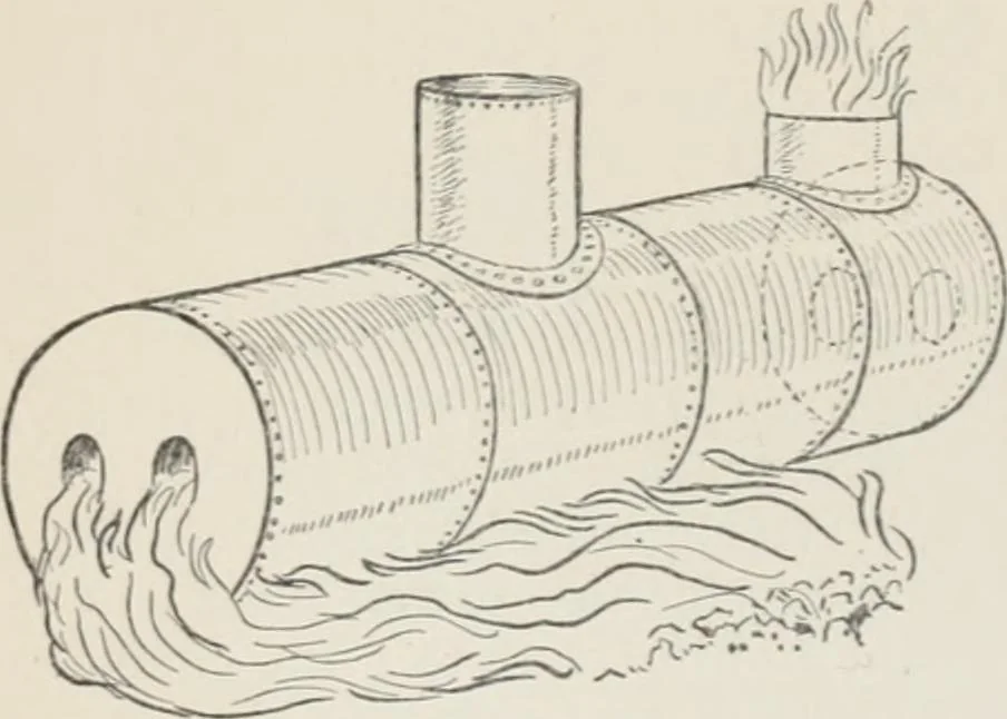 An illustration from Flame, electricity and the camera; man's progress from the first kindling of fire to the wireless telegraph and the photography of color, 1900, leaf 83