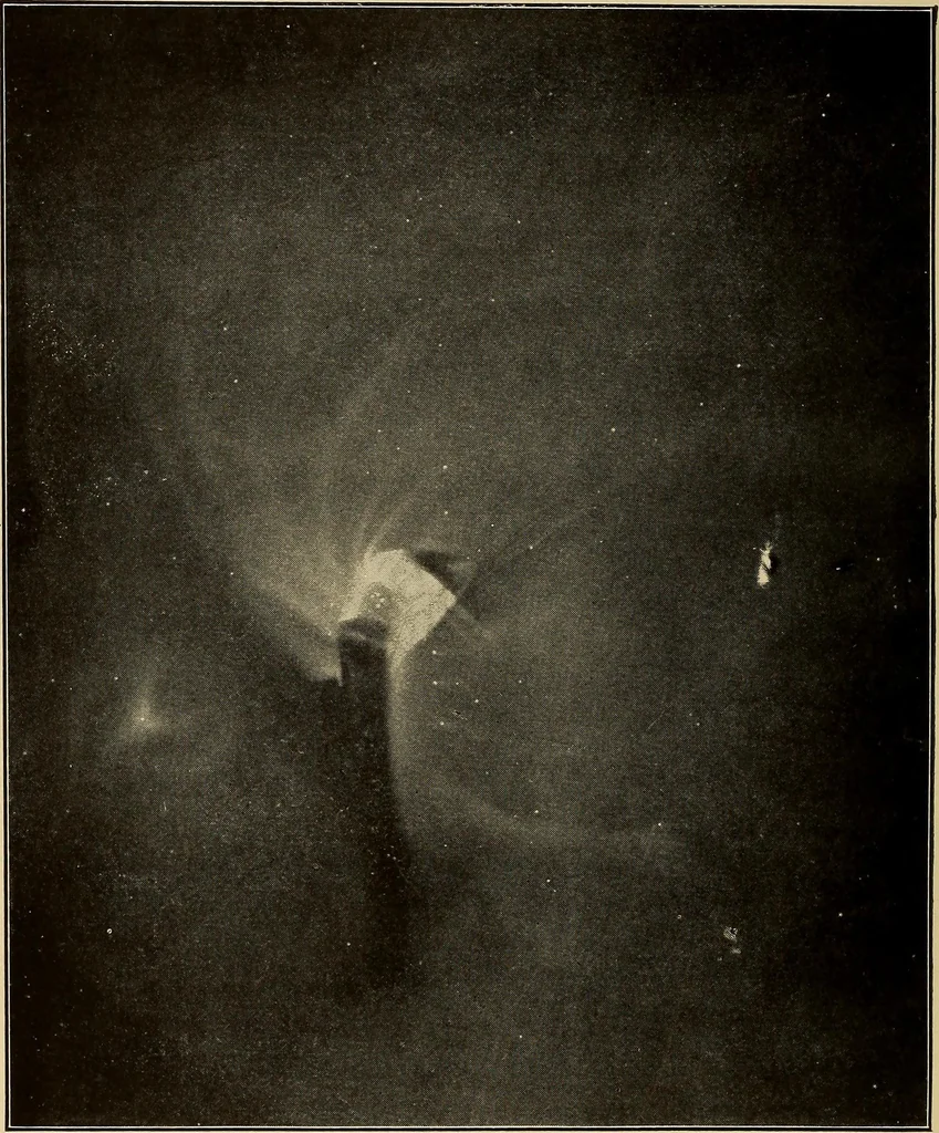 An illustration from Flame, electricity and the camera; man's progress from the first kindling of fire to the wireless telegraph and the photography of color, 1901, leaf 404