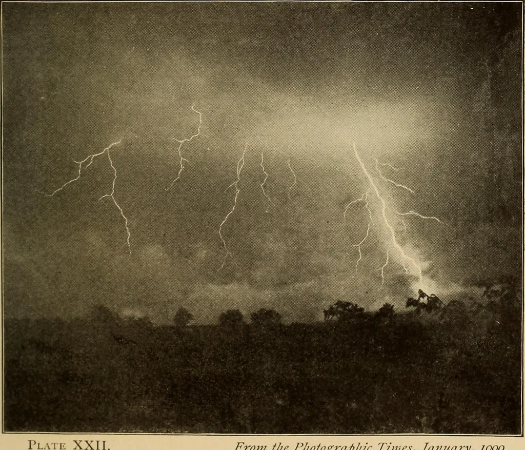 An illustration from Flame, electricity and the camera; man's progress from the first kindling of fire to the wireless telegraph and the photography of color, 1901, leaf 431