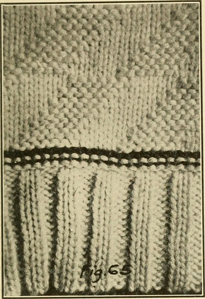 An illustration from Flat machine knitting and fabrics, 1921, leaf 101