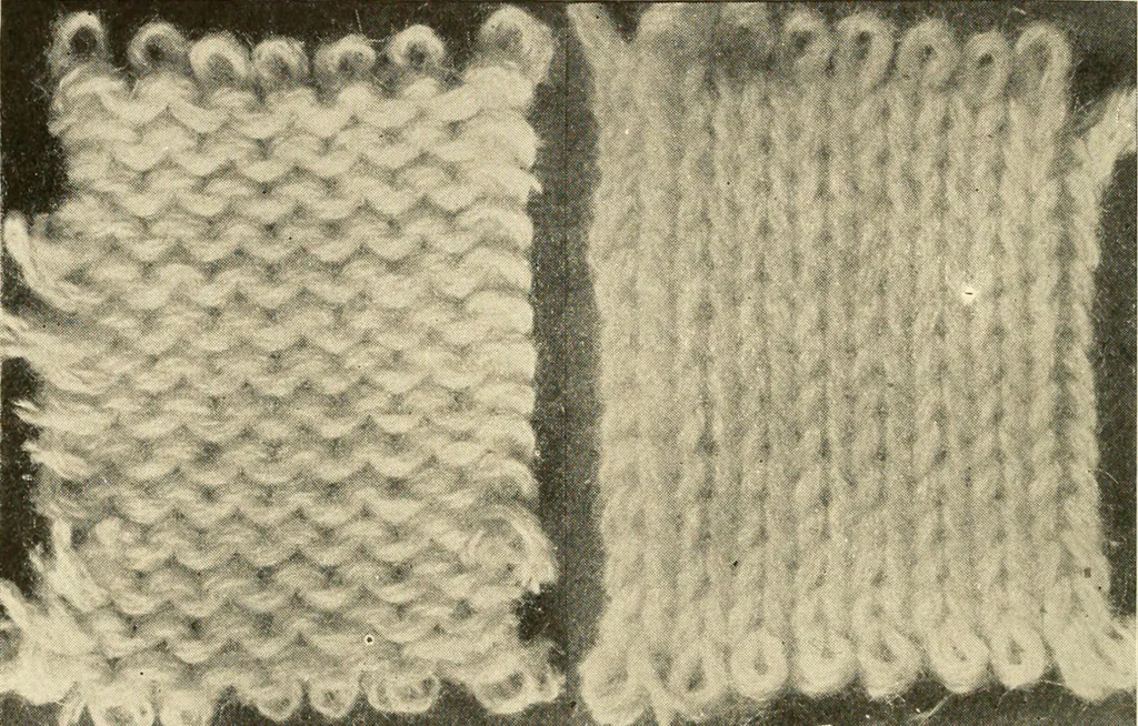 An illustration from Flat machine knitting and fabrics, 1921, leaf 16