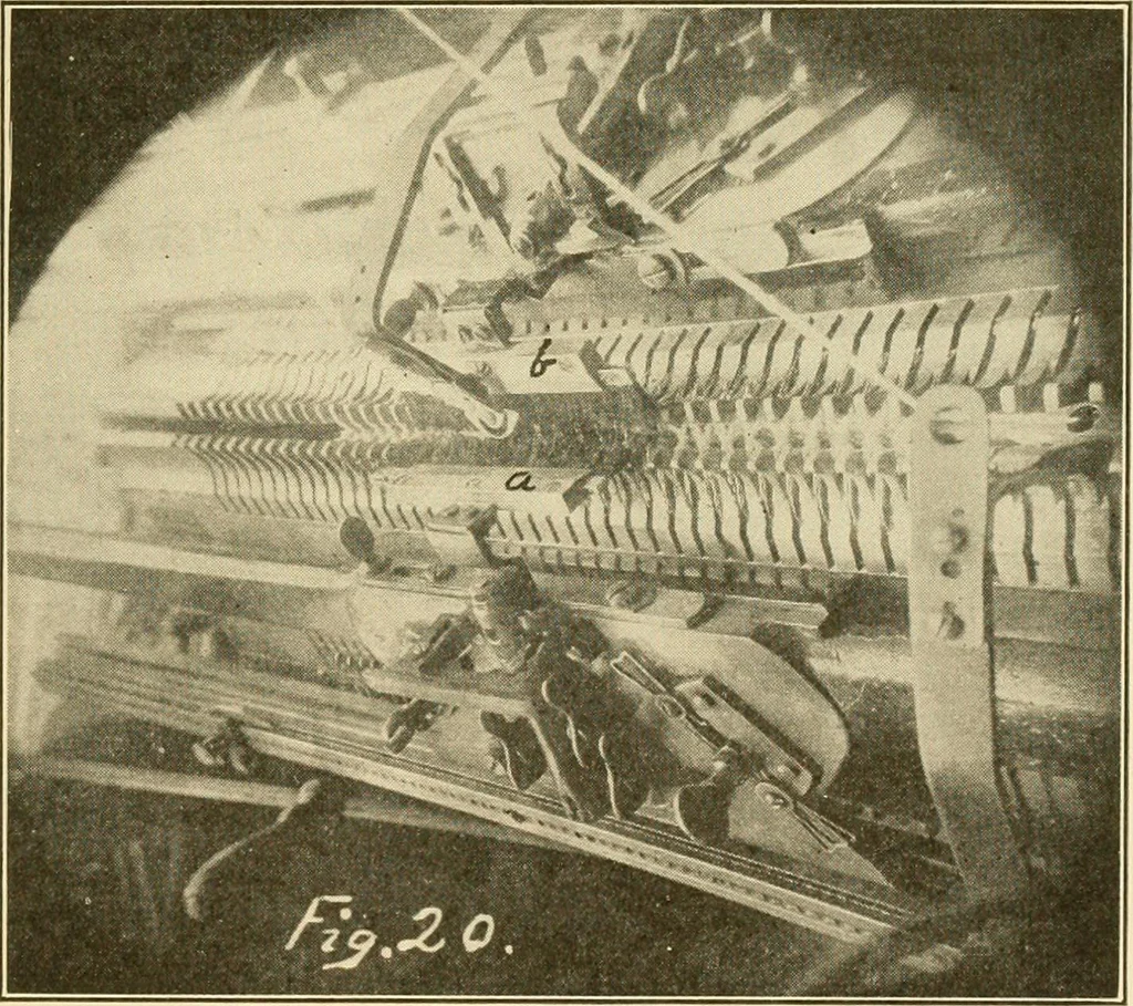An illustration from Flat machine knitting and fabrics, 1921, leaf 25