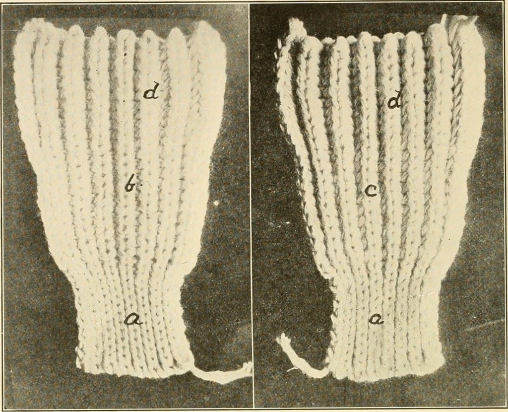 An illustration from Flat machine knitting and fabrics, 1921, leaf 30