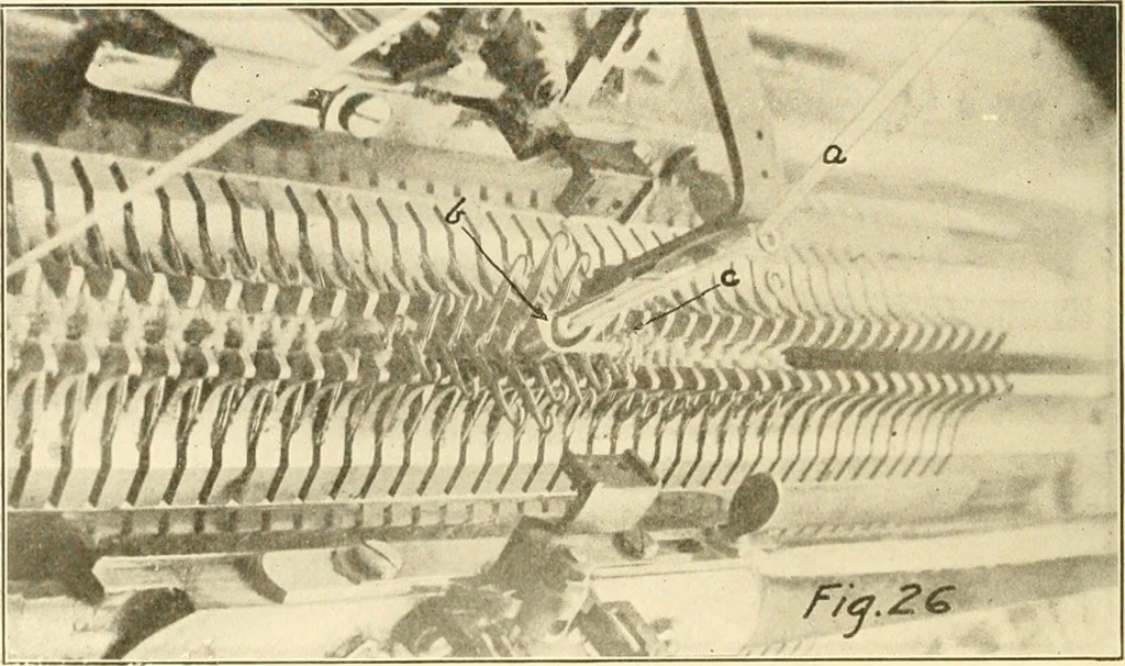 An illustration from Flat machine knitting and fabrics, 1921, leaf 30