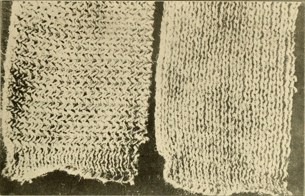 An illustration from Flat machine knitting and fabrics, 1921, leaf 41