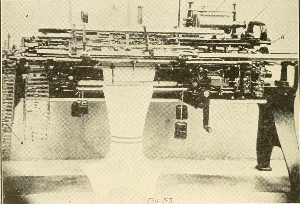 An illustration from Flat machine knitting and fabrics, 1921, leaf 80