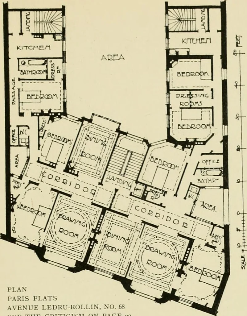 An illustration from Flats, urban houses and cottage homes; a companion volume to "The British home of to-day";, 1906, leaf 113