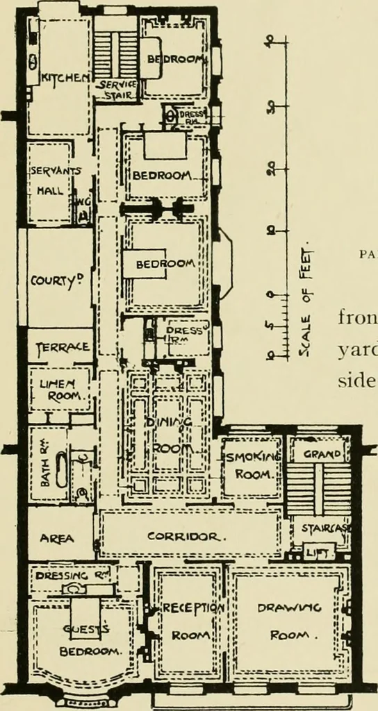 An illustration from Flats, urban houses and cottage homes; a companion volume to "The British home of to-day";, 1906, leaf 115