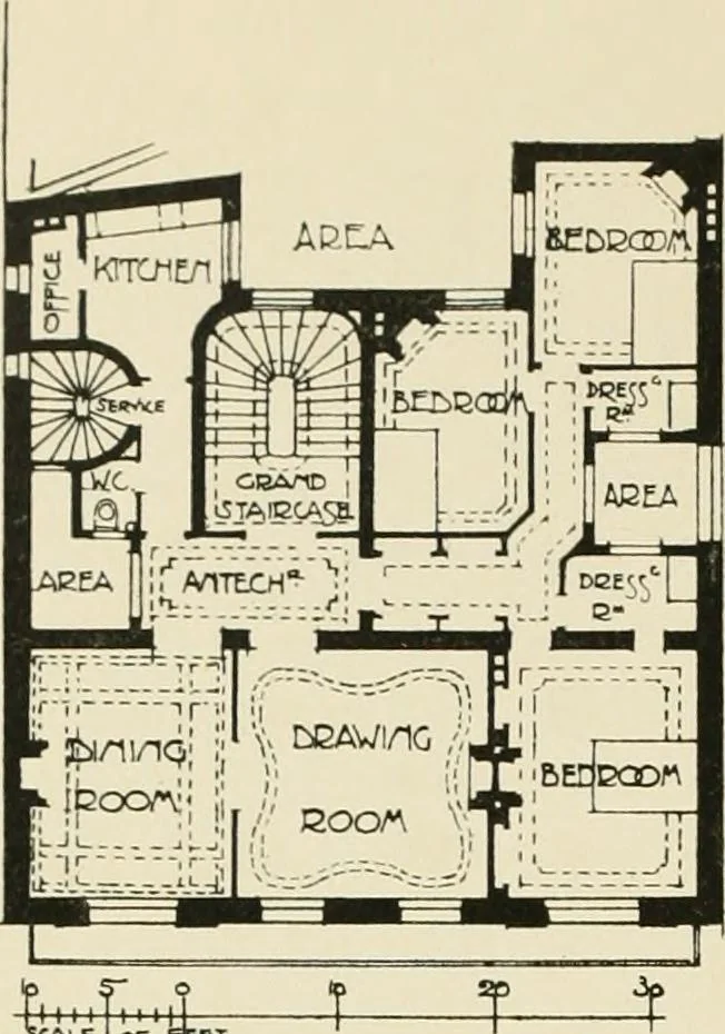 An illustration from Flats, urban houses and cottage homes; a companion volume to "The British home of to-day";, 1906, leaf 118