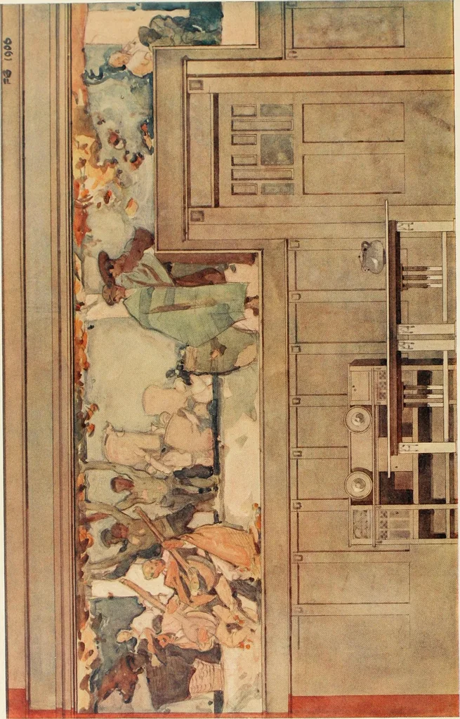 An illustration from Flats, urban houses and cottage homes; a companion volume to "The British home of to-day";, 1906, leaf 136